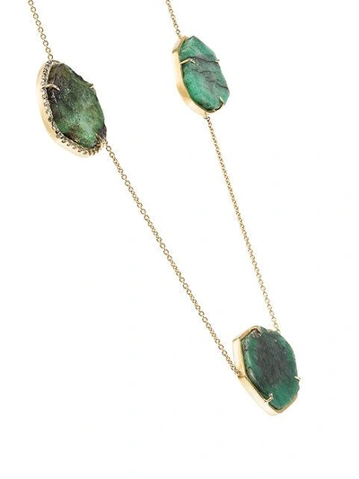 Shop Kimberly Mcdonald Sliced Emerald Necklace In Metallic