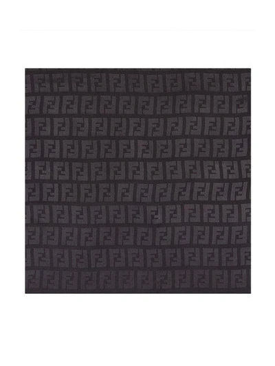 Shop Fendi Signature Logo Scarf In Black