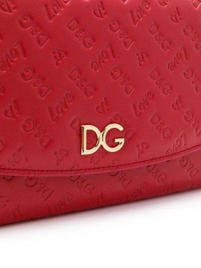 Shop Dolce & Gabbana Love Is Dg Embossed Wallet-on-a-chain - Red