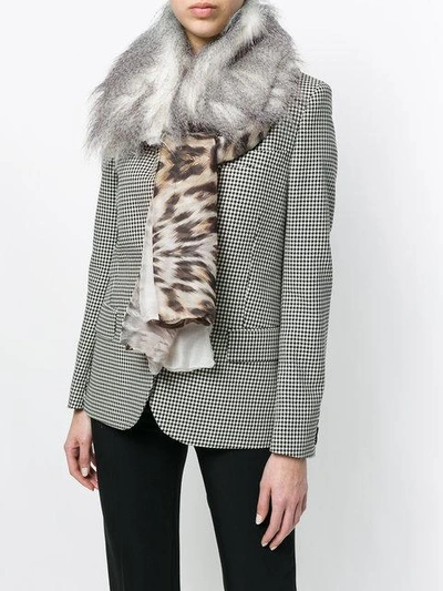 Liska Collar And Tie Scarf In Grey