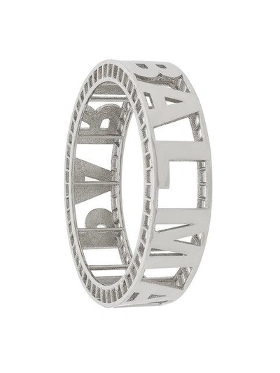Shop Balmain Signature Cuff Bracelet In Metallic