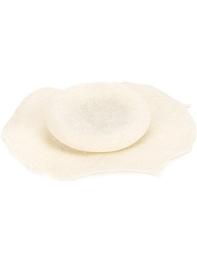 Shop Horisaki Design & Handel Flat Wide Brim Hat - White