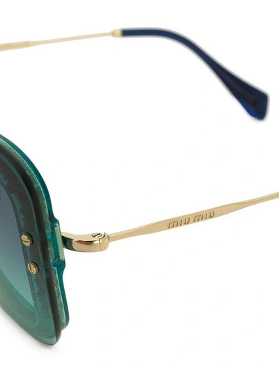 Shop Miu Miu Oversized Sunglasses In Blue