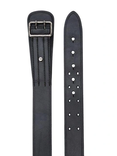 Shop Saint Laurent Classic Buckle Belt In Black
