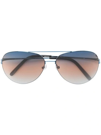 Shop Matthew Williamson Stripe Lense Aviator Sunglasses In Black