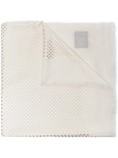 Shop Gucci Guccy White Star Cashmere Blend Scarf
