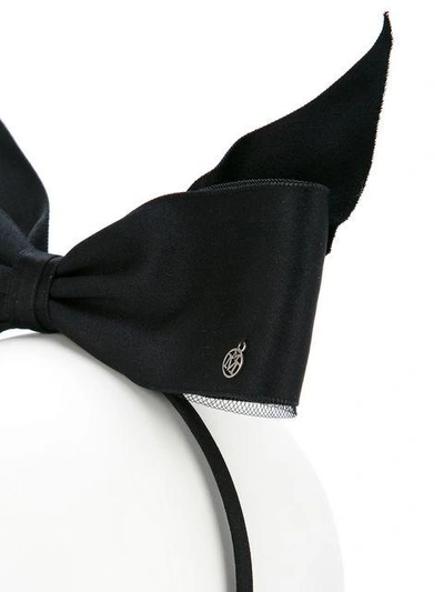 Shop Maison Michel 'akiko' Bow Headband In Black