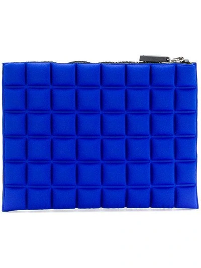 Shop No Ka'oi Chocolate Bar Quilted Pouch In Blue