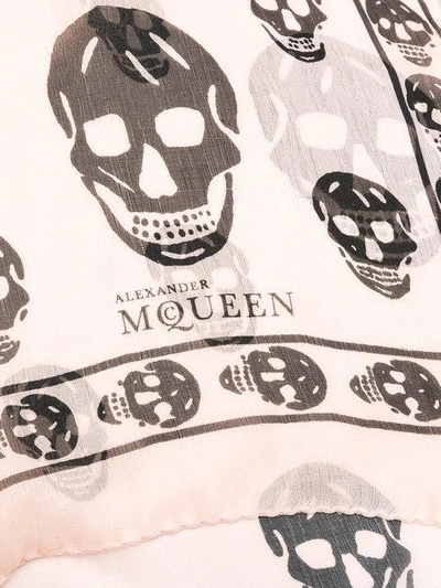 Shop Alexander Mcqueen Skull-print Scarf In 9960 Pink/black