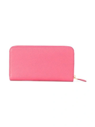 Shop Prada Saffiano Leather Wallet - Pink
