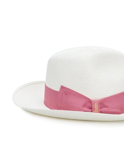 Shop Borsalino Woven Ribbon Hat In White