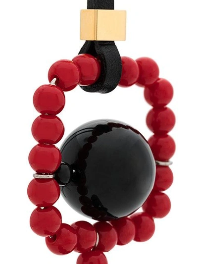 Shop Marni Beaded Pendant Necklace In Black