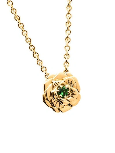 Shop Aurelie Bidermann Rose Pendant Necklace In Metallic
