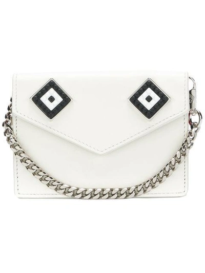 Shop Les Petits Joueurs Flap Chain Mask Cardholder - White