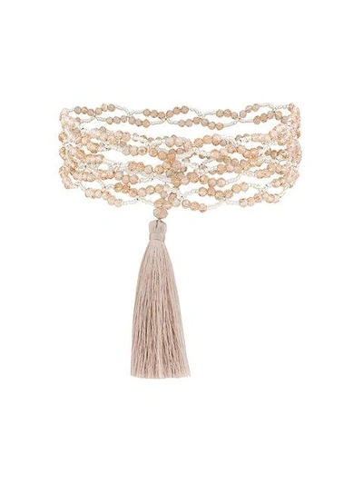 Shop Night Market Tassel Detail Necklace In Neutrals