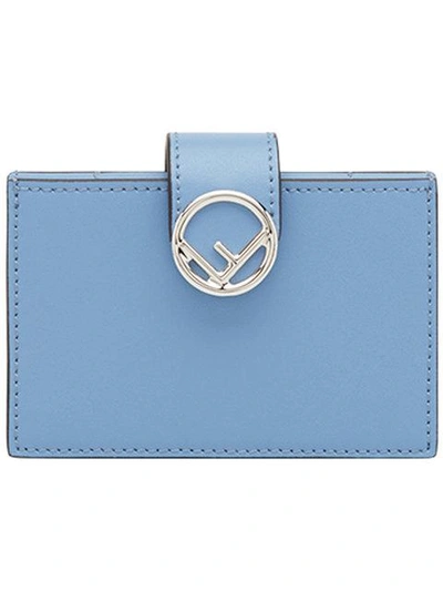 Shop Fendi Logo Card Holder - Blue