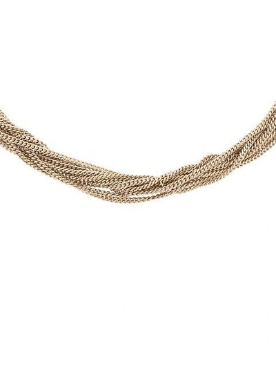 Shop Saint Laurent Loulou Twisted Necklace In Metallic