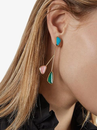 Shop Pamela Love Pillar Inlay Satellite Earrings - Multicolour