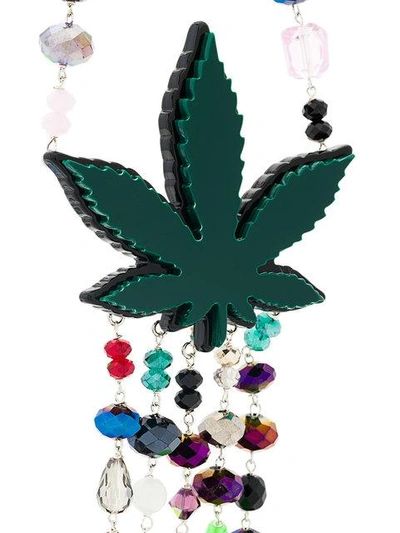 Shop P.a.r.o.s.h Marijuana Beaded Necklace In Multicolour