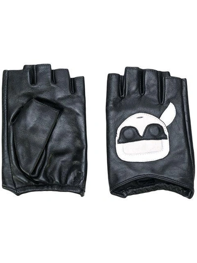 Shop Karl Lagerfeld Karl Ikonik Gloves In Black