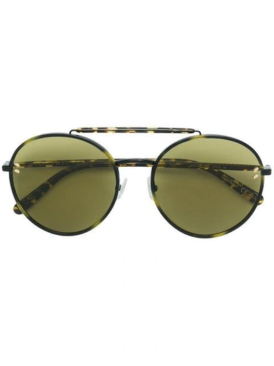 Shop Stella Mccartney Round Aviator Sunglasses In Brown