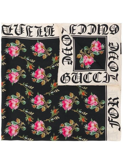 Shop Gucci Blooms Print Scarf In Multicolour