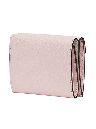 Shop Fendi Micro Trifold Wallet In Pink