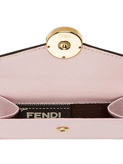 Shop Fendi Micro Trifold Wallet In Pink