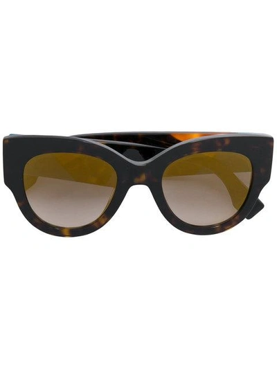 Shop Fendi Oversized Cat-eye Sunglasses In Brown