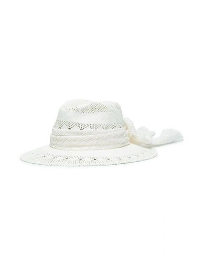Shop Maison Michel White Henrietta Raffia Hat With Bow Detail - Weiss