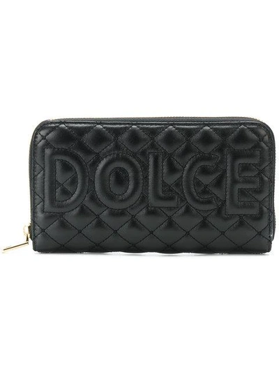 Shop Dolce & Gabbana Quilted Logo Wallet In Black