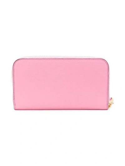 Shop Moschino Playboy Teddy Wallet In Pink & Purple