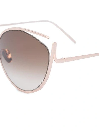 Shop Linda Farrow Cat Eye Sunglasses In Neutrals