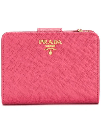 Shop Prada Logo Plaque Wallet