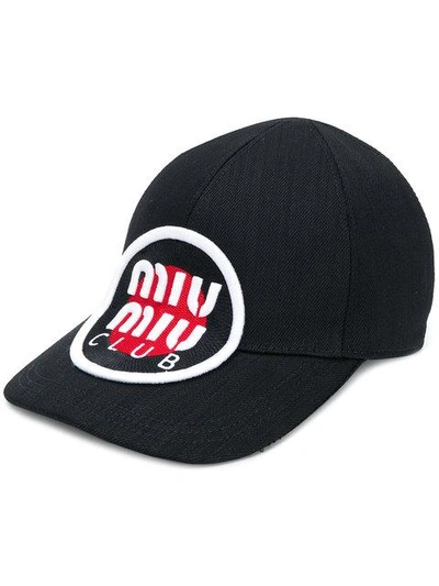 Shop Miu Miu Kappe Mit Logo In Black