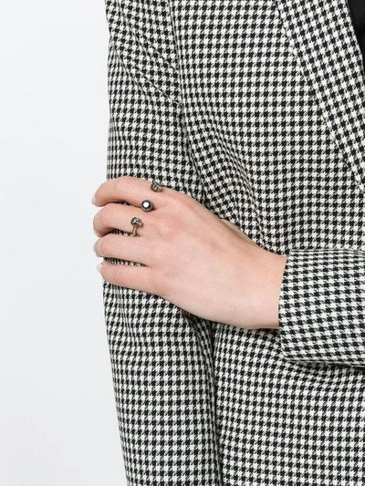 Shop Alexander Mcqueen Skull Double Finger Ring In Grey