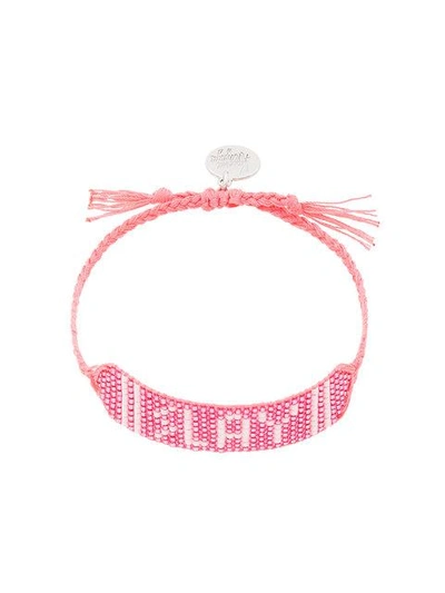 Shop Venessa Arizaga Slay Beaded Bracelet - Pink