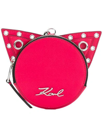 Shop Karl Lagerfeld K/rocky Choupette Coin Purse - Pink