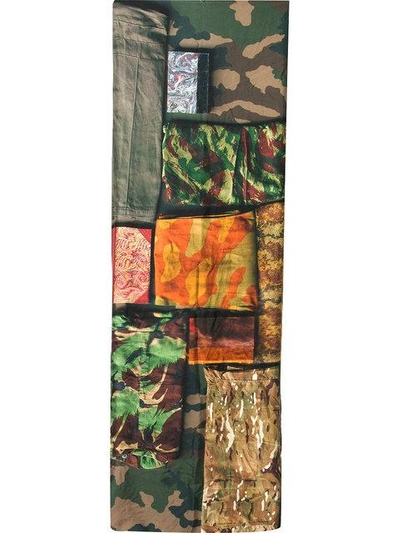 Shop Pierre-louis Mascia Camouflage Print Scarf - Green