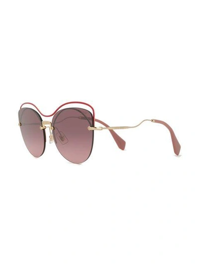 Shop Miu Miu Oversized Embellished Sunglasses In Pink