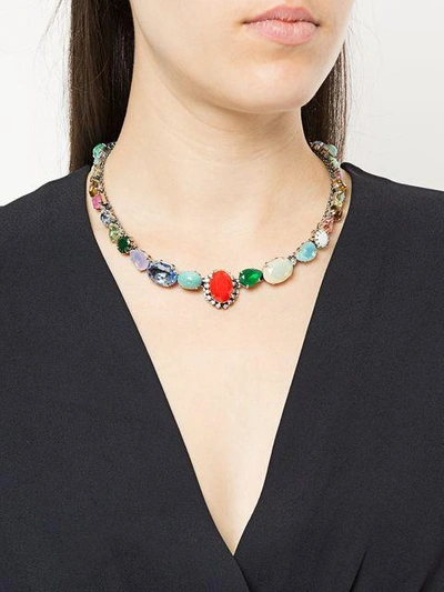 Shop Radà Multicoloured Stone Necklace In Metallic