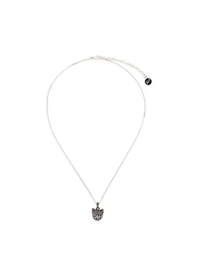 Shop Karl Lagerfeld Cry Choupette Rainbow Necklace - Metallic