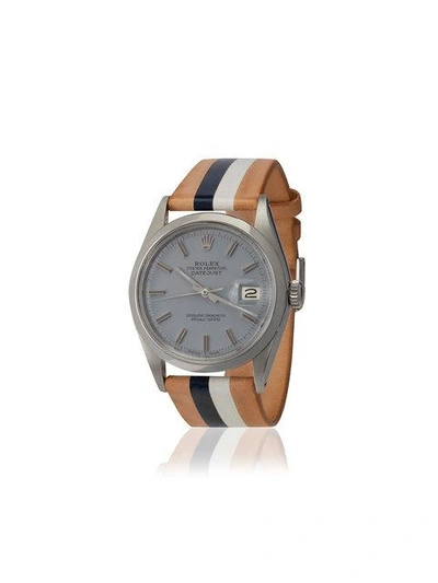 Shop La Californienne Modegrau Mariner Rolex Oyser Perpetual Datejust Stainless Steel Watch 36mm - Grey