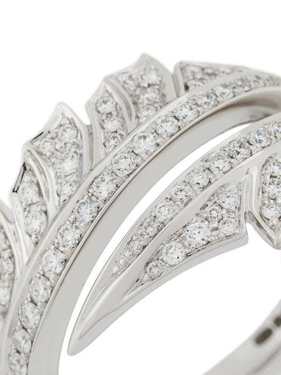 Shop Stephen Webster 18kt White Gold Magnipheasant Pave Spilt Diamond Ring In Metallic