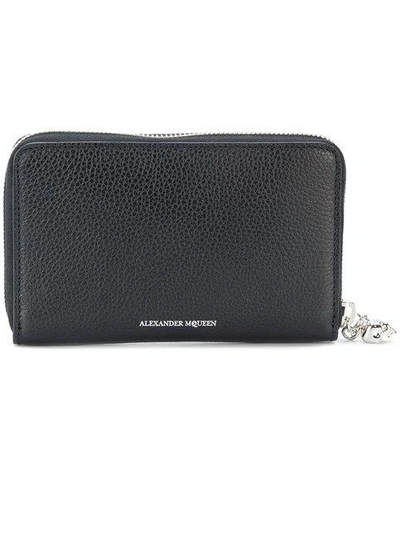 Shop Alexander Mcqueen Zip Around Continental Wallet In Black