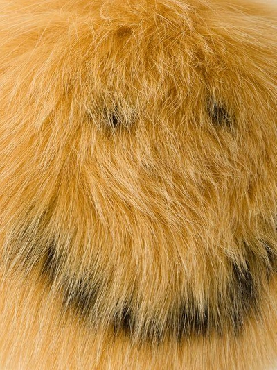 Shop Anya Hindmarch Yellow Fur Smiley Ear Muffs