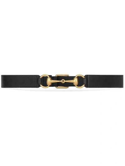 Shop Gucci Horsebit Motif Belt In Black