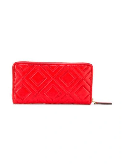 Shop Tory Burch Fleming Zip Continental Wallet - Red