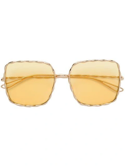 Shop Elie Saab Chaine Sunglasses In Metallic
