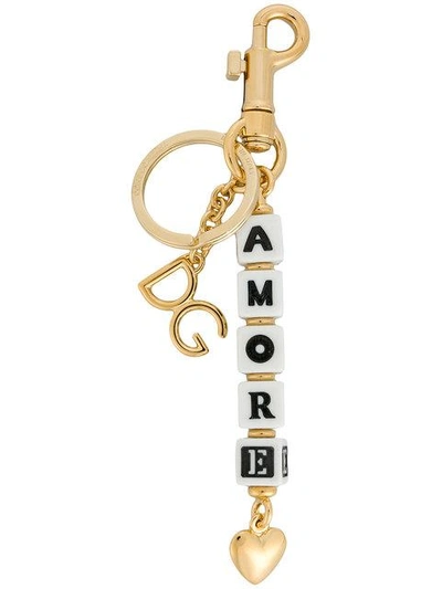 Shop Dolce & Gabbana Amore Key Charm In Metallic